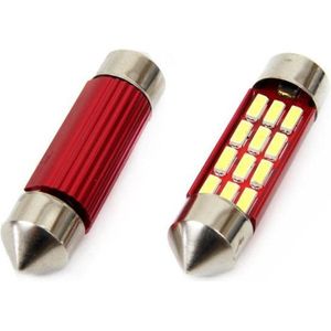 Dome - 39MM LED - CANBUS - 16SMD - 4014 - 12/24V - 2 stuks - wit