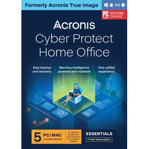 Acronis Cyber Protect Home Office Essentials - 5 Gebruikers/ 1 Jaar - Windows/MAC