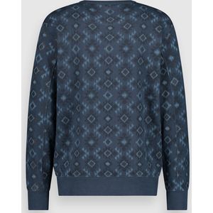 Twinlife Trui Crew Sweater Allover Print Tw13301 Dark Denim 533 Mannen Maat - L