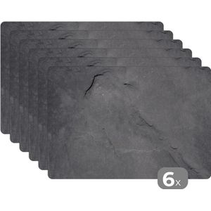 Placemat - Graniet - Grijs - Steen - Industrieel - 45x30 cm - Plastic placemats - Woondecoratie