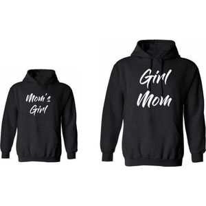 Hoodie voor dochter twinning-Girl mom Mom girl-Maat 7/8 jaar