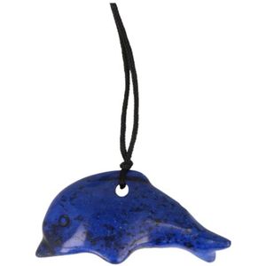 Ruben Robijn Dolfijn hanger Howliet blauw (gekleurd) doorboord
