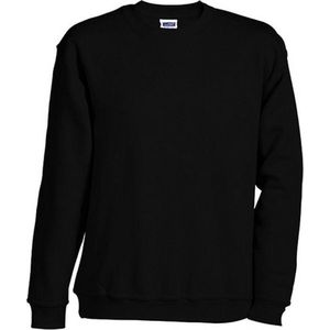 James and Nicholson Unisex Round Heavy Sweatshirt (Zwart)