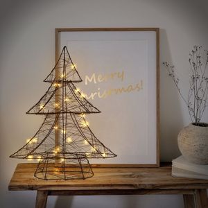 LED Kerstversiering Boom 40 cm Zwart Metaal met Warm Witte LEDs