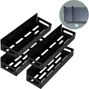 Opbergrek - 4 stuks - Kruidenrek - Wandrek - Organizer - Organizer bakjes - Kruidenrek ophangbaar - Magnetisch - Zwart