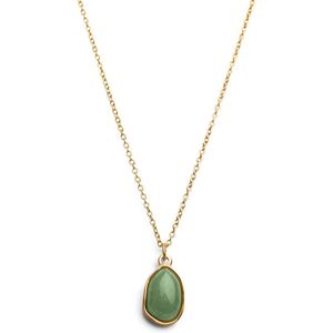 Zentana Groene Aventurijn Ketting - 18K Goud Verguld - Edelsteen Hanger - Creativiteit - Sieraden voor Vrouwen & Dames