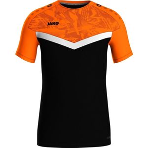 Jako Iconic T-Shirt Kinderen - Zwart / Fluo Oranje | Maat: 128