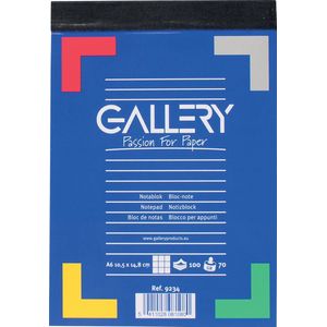 Gallery notitieblok formaat 105 x 148 cm (A6) geruit 5 mm blok van 100 vel