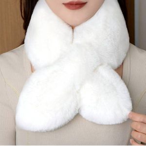Allernieuwste.nl® Faux Fur Dames Sjaal - Wit - Herfst Winter Zomer Lente - Nepbont - 80 x 10 cm %%
