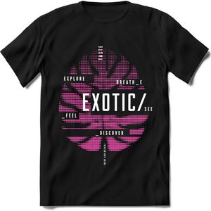Exotic Leaf | TSK Studio Zomer Kleding  T-Shirt | Licht Roze | Heren / Dames | Perfect Strand Shirt Verjaardag Cadeau Maat S