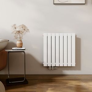EMKE Radiator - Dubbel-Laags Plat - Glanzend Wit - 63x62 cm - 826 W - Kolomradiator Vertical - Verwarming voor Alle Ruimtes