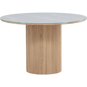 YOUDENOVA Ronde eettafel, 120 cm, houten eetkamertafel, voor 4-6