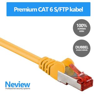 Neview - 7.5 meter premium S/FTP patchkabel - CAT 6 100% koper - Geel - Dubbele afscherming - (netwerkkabel/internetkabel)