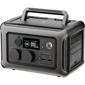 Powerstation R600B - Draagbare Generator – 299Wh Capaciteit- LiFePO4 Powerstation – Output 600W - Piek 1200W - 8 Outputs AC/DC & USB - Compacte Stroomvoorziening met Stopcontacten - Kamperen en Outdoor - Noodstroom - Draadloos Laden - met APP