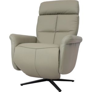 Relaxfauteuil MCW-L10, design TV-fauteuil TV-fauteuil relaxfauteuil, relaxfunctie draaibaar, volledig leer ~ grijs