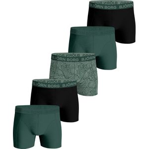 Björn Borg Cotton Stretch Boxershort - Groen - 5 stuks - Heren onderbroeken - Boxer - Maat S