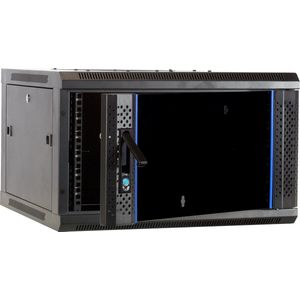 DSIT 6U wandkast / serverbehuizing met glazen deur 600x600x368mm (BxDxH) - 19 inch