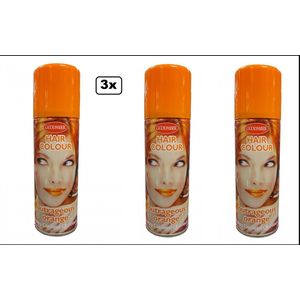 3x Haarspray oranje 125 ml - Word bezorgd in doos ivm beschadeging