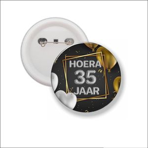 Button Met Speld 58 MM - Hoera 35 Jaar