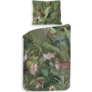 Heckett & Lane Safan - Dekbedovertrek - Eenpersoons - 140x200/220 cm - Groen