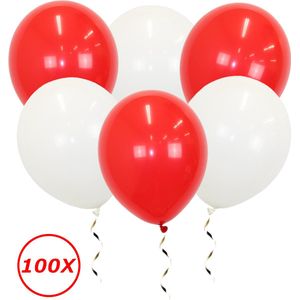 Valentijn Versiering Witte Rode Helium Ballonnen Decoratie Valentijn Verassing Verjaardag Feest Versiering – 100 Stuks