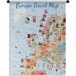 Wandkleed Kleurrijke kaart Europa - Vector EUROPE MAP http://legacylibutexasedu/maps/europe/europe_ref_2012pdf Wandkleed katoen 120x160 cm - Wandtapijt met foto XXL / Groot formaat!
