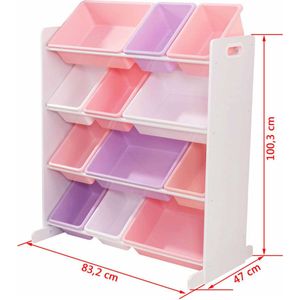 KidKraft Kast met opbergbakken - Wit & Pastel