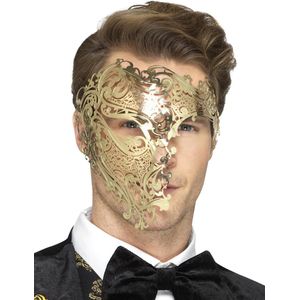 Goudkleurig half masker voor volwassenen - Verkleedmasker