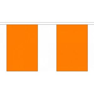Luxe oranje koningsdag/ek/wk supporters vlaggenlijn 9 meter van stof - Feestartikelen/versieringen