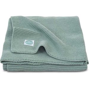 Jollein - Deken Ledikant 100x150cm Basic Knit - Dekentje Baby - Forest Green