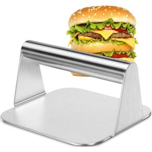 Vierkante roestvrijstalen Burger Smasher 5,5 inch, hoogwaardige burgerpers, Smash Burgerpers voor Hamburgerpers en knijpvet, gemakkelijk schoon te maken (vierkant)