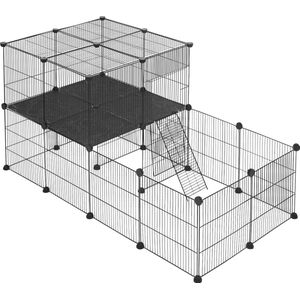 Dierenren XXL Friedhelm - Ren - Verstelbaar - Voor binnen - Puppyren - Kleine dieren - Kittens - Zwart - 140x70x70