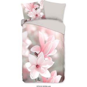Pure Dekbedovertrek ""magnolia bloemen"" - Roze - (140x200/220 cm) - Microfiber
