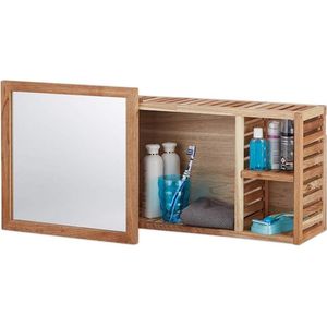 Medicijnkastje Met Spiegel - Medicijnkast - Toiletkastje - Badkamerkast Hoog - Hangkast Woonkamer - Hangend - Medicijnkastje - Badkamerkast SpiegelVerstelbare Plank -