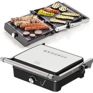 Maison & Kitchen Contactgrill - Tosti apparaat - 2000W - 180° Uitklapbaar - PFAS VRIJ - Zwart