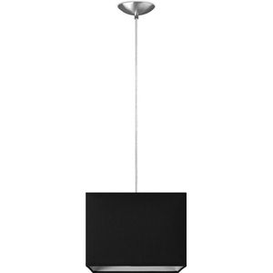 Home Sweet Home hanglamp Block - verlichtingspendel Basic inclusief lampenkap - lampenkap 25/25/18cm - pendel lengte 100 cm - geschikt voor E27 LED lamp - zwart