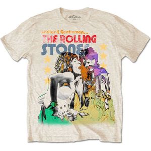 The Rolling Stones - Mick & Keith Watercolour Stars Heren T-shirt - 2XL - Creme