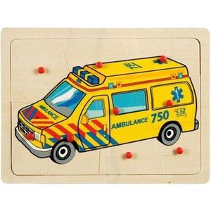 Houten puzzel ambulance 112 hout