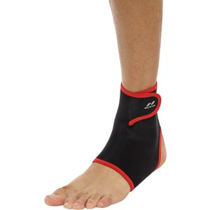 Nivia Orthopedische Enkelbandage (Zwart/Rood, Maat - Medium) | Materiaal - Neopreen / Polyester | Pijnbestrijding, Sport, Oefening, Workout, Fietsen