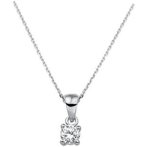 YO&NO - Ketting - Zilver - Anker - Zirkonia - 1,3mm - 45cm - Sieraden vrouw - Gerhodineerd - Zilver 925