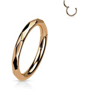 Piercing clicker titanium geslepen zijdes rose gold plated 1.2x10