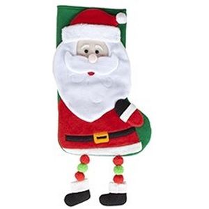 Kerstsok ""Kerstman"" met hangende benen 42 cm