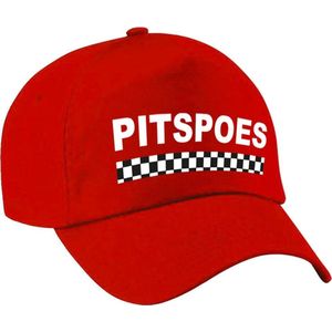 Pitspoes / finish vlag verkleed pet rood voor dames - Pitspoes team baseball cap - carnaval / kostuum