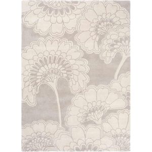 Florence Broadhurst - Japanese Floral 39701 Vloerkleed - 120x180  - Rechthoek - Laagpolig Tapijt - Klassiek - Grijs, Wit