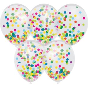 10x Confetti thema feest ballonnen 30 cm - Kinderfeestje/kinderverjaardag - Feest/verjaardag - Thema feest - Confetti feestversiering - Ballonnetjes confetti