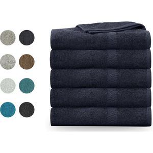 Dreamhouse Handdoek - Set van 5 - 100% Katoen - 70x140 - Navy