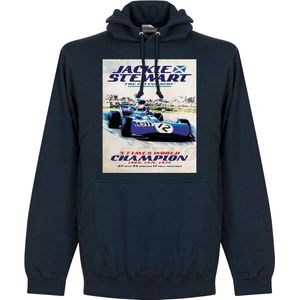 Jackie Stewart Poster Hoodie - Navy - S