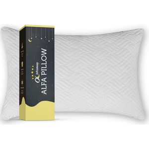 Alfa Pillow Hoofdkussen | Ondersteunende Circulation Foam | Traagschuim+ | Vermindert rug, nek en schouderklachten | Hardheid aanpasbaar | Zij-, rug- en buikslapers | Uitgerust wakker worden | 30 dagen proefslapen | Ergonomisch | Pillow | Alfasleep