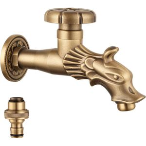 Antieke renaissancestijl 1/2"" messing tuinkraan voor fontein drakenkopontwerp