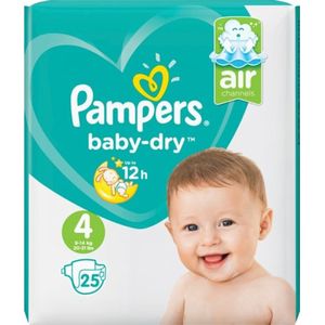 Pampers Baby Dry Luiers - Maat 4 (9-14 kg) - 4 x 25 = 100 stuks - Voordeelverpakking